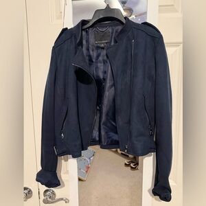 Banana Republic Women's Dark Blue Leather Jacket